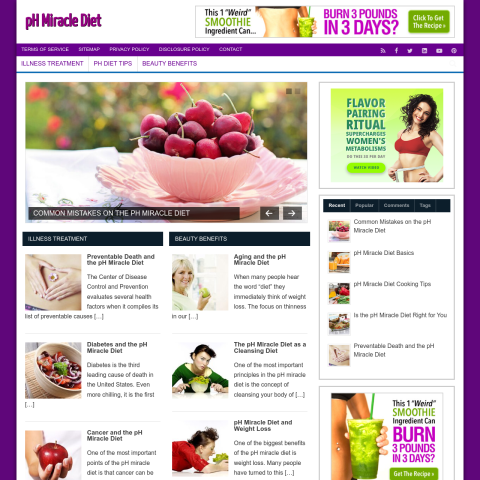 pH Miracle Diet Website