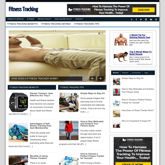 Fitness Tracking Website