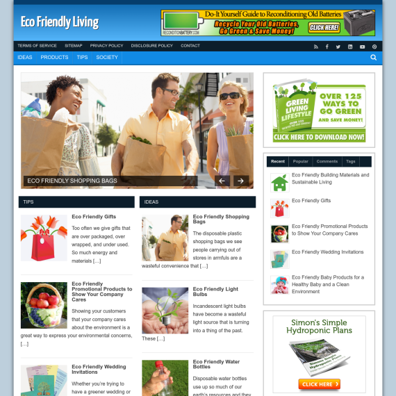 Eco Friendly Living Website