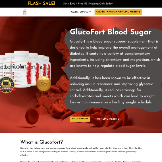 GlucoFort Landing Page Website