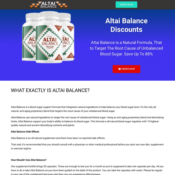 Altai Balance Landing Page Website