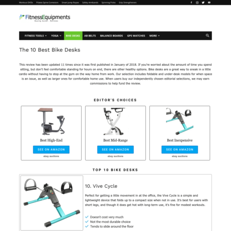 Fitness Products Affiliate Niche